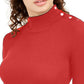 Almost Famous Women's Juniors' Snap-Detail Ribbed Top Dark Brown Size Large