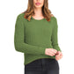 Crave Fame Juniors' Ribbed Cropped Sweater Green Size Medium