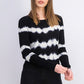 Crave Fame Juniors' Tie-Dyed Crew-Neck Sweater Black Size Extra Large