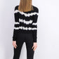Crave Fame Juniors' Tie-Dyed Crew-Neck Sweater Black Size Extra Large