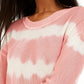 Crave Fame Juniors' Tie-Dyed Crew-Neck Sweater Pink Size Small