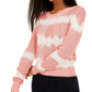Crave Fame Juniors' Women's Tie-Dyed Crew-Neck Sweater Pink Size X-Small