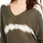 Crave Fame Juniors' Tie-Dyed Pullover Sweater Green Size Small