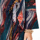 Robbie Bee Women's Petite Printed Tie-Side Dress Navy Size Petite Medium