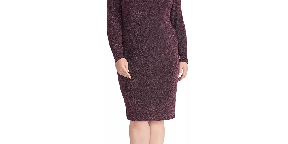 Rachel Roy Women's Trendy Plus Size Sparkle-Knit Halter Dress Black Size 22