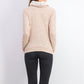 Ultra Filrt Juniors' Faux-Sherpa Lined Funnel Neck Sweatshirt Beige Size Large