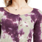 Ultra Flirt Juniors' Tie-Dye Thermal Top Purple Size Medium