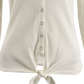 Ultra Flirt Juniors' Tie-Hem Thermal Top Ivory Size Extra Large