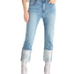 Rachel Rachel Roy Women's Straight-Leg Metallic High Rise Cuffed Jeans Brightblue Size 24