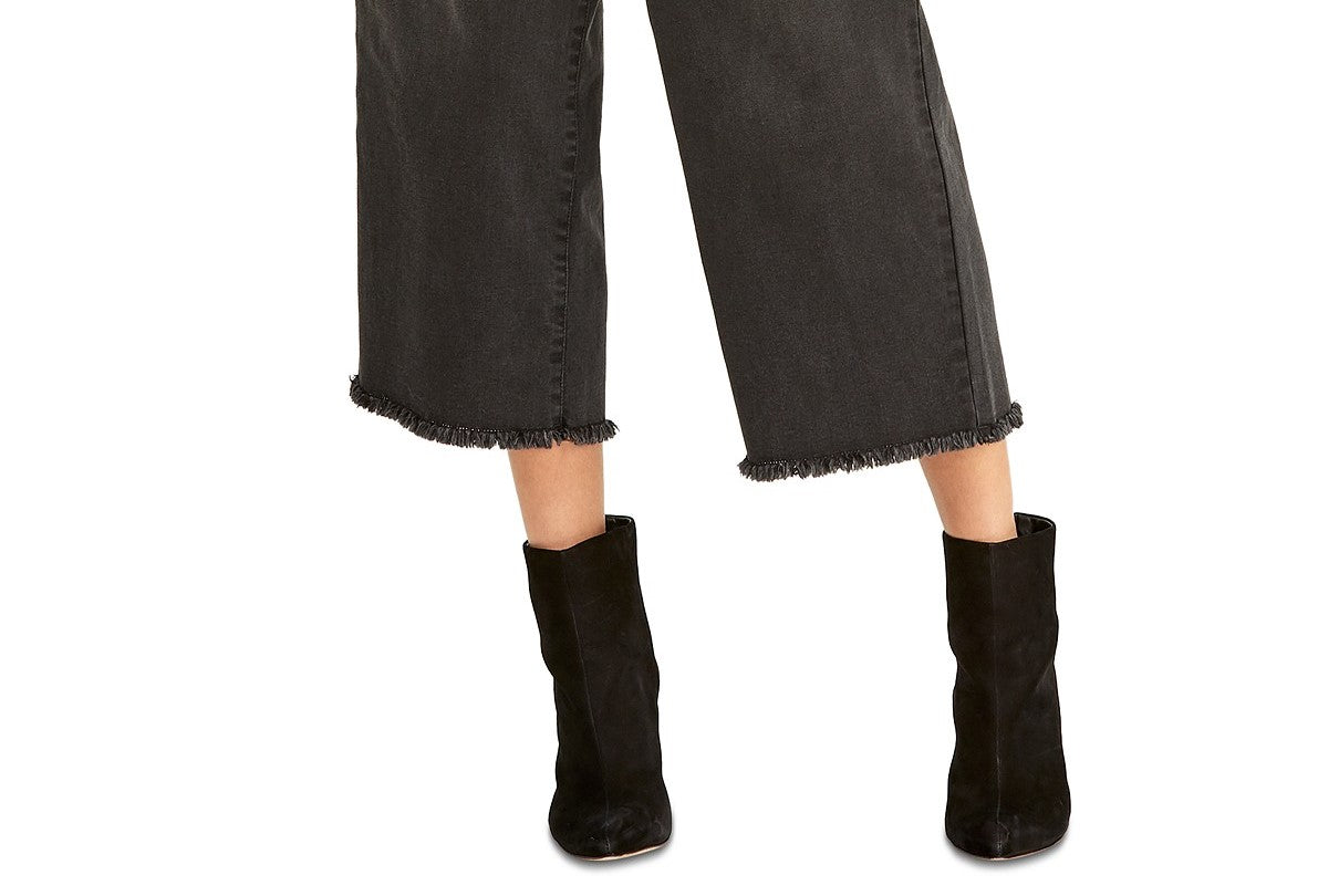 Rachel Roy Women's Cropped Paperbag Pants Black Size 14