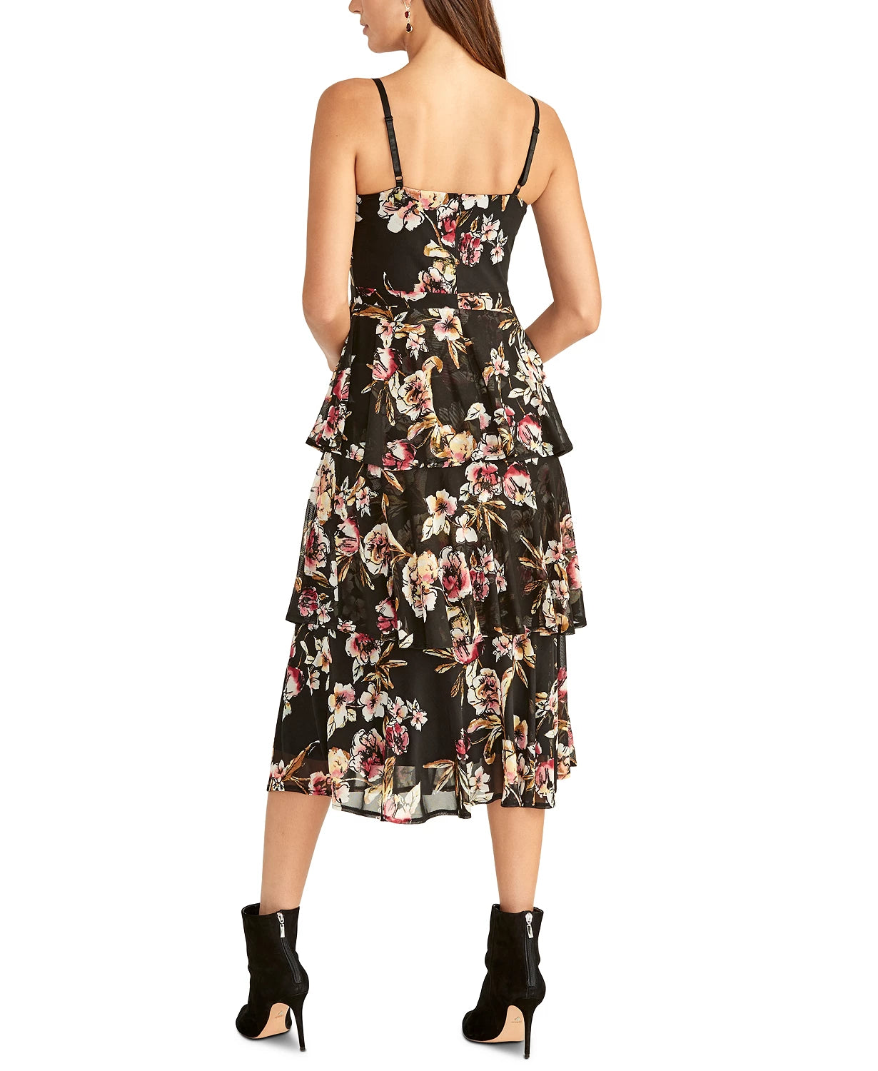 Rachel Rachel Roy Women's Valia Printed Tiered Dress Black Size Medium