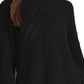 Rachel Roy Women's Edie Open-Knit Turtleneck Sweater Black Size Extra Large
