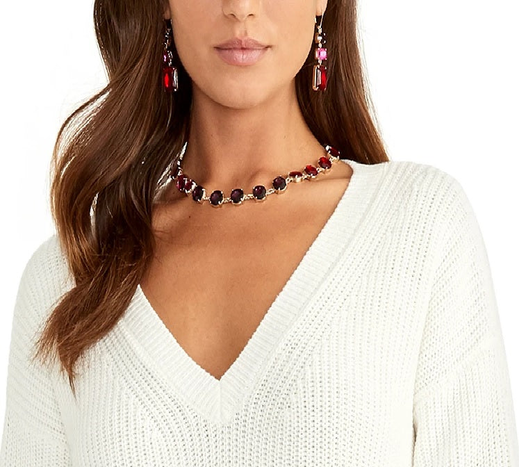 Rachel Roy Women's Knit V-Neck Sweater White Size X-Large
