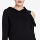 Rachel Rachel Roy Women's Cold-Shoulder Hoodie  Black Size Extra Small