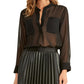 Rachel Rachel Roy Women's Winona Printed Shirt Black Size Small