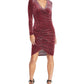 Rachel Roy Women's Fitted Leopard Print Dress Dark Pink Size X-Large