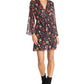 Rachel Rachel Roy Women's Tie-Waist Floral Print Dress Black Size Extra Large