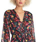 Rachel Rachel Roy Women's Tie-Waist Floral Print Dress Black Size Extra Large