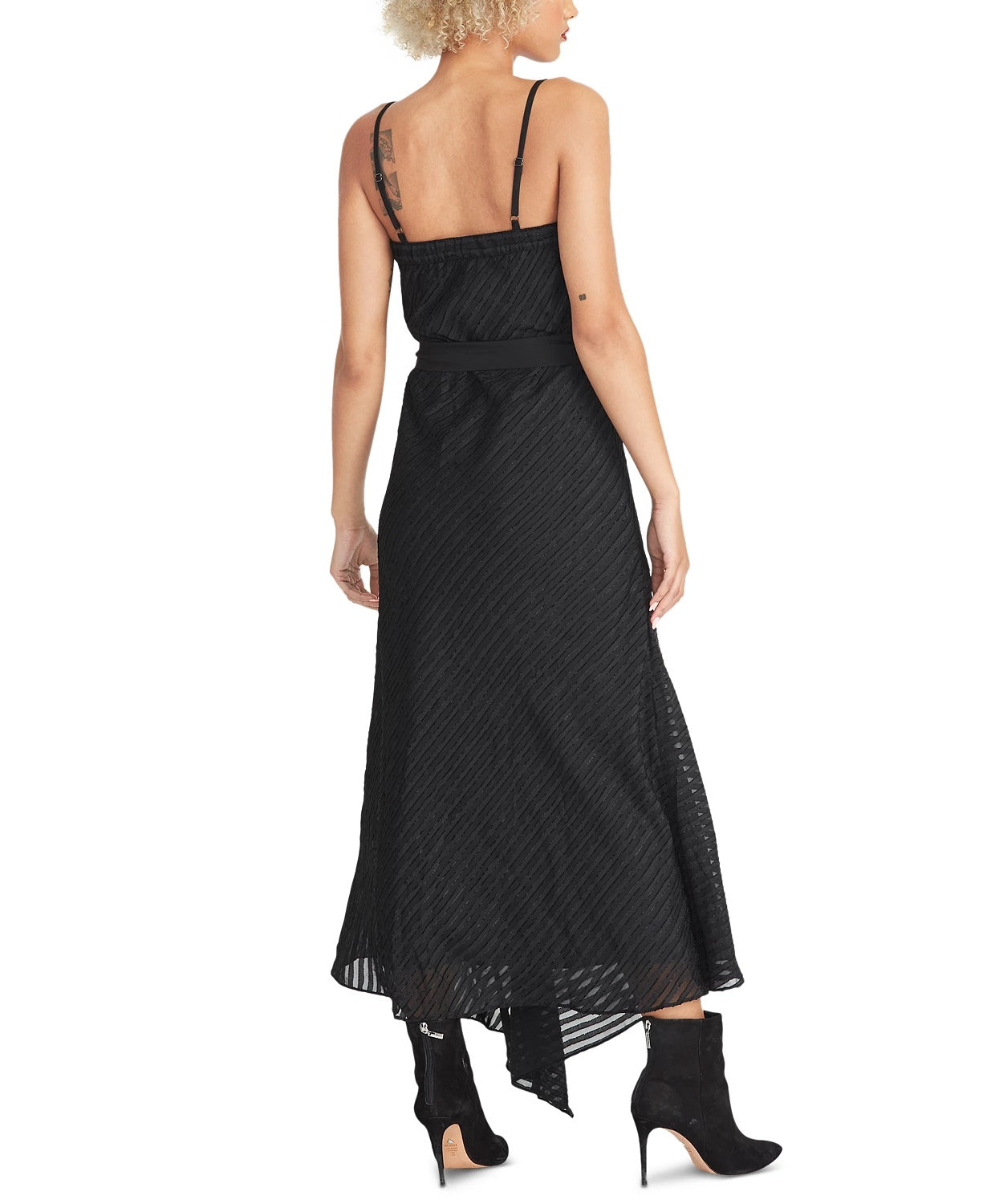 Rachel Roy Women's Isla Belted Asymmetrical Dress Black Size Extra Small