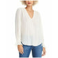 Rachel Rachel Roy Women's Lulu V-Neck Shirred-Cuff Top White Size Large