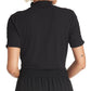Rachel Roy Women's Elle Ruffled Mock-Neck Top Black Size Large