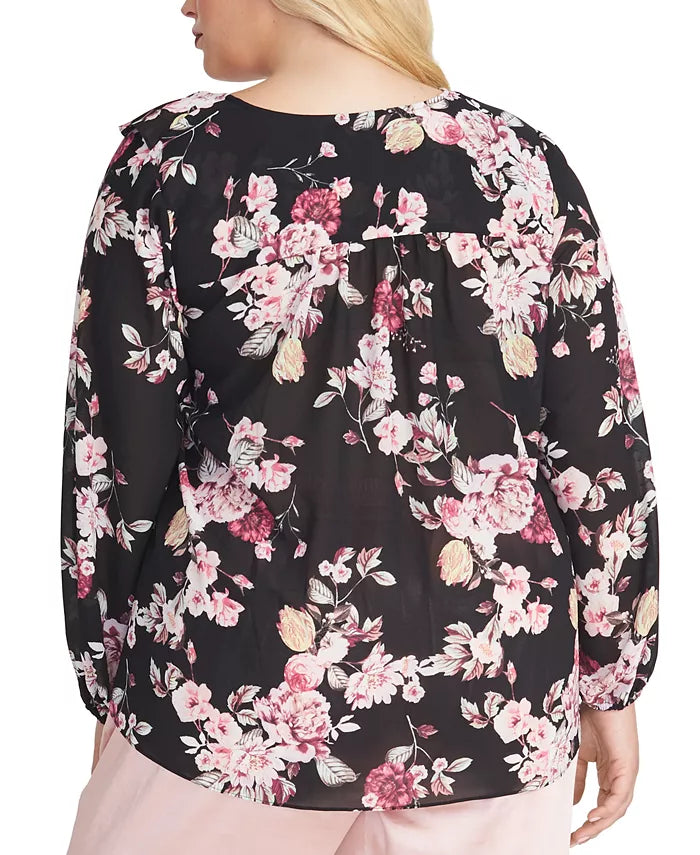 Rachel Rachel Roy Women's Layla Ruffle Top Black Size 1 Extra