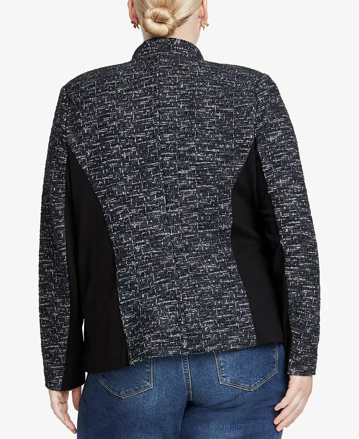 Rachel Rachel Roy Women's Trendy Plus Size Open-Front Jacket Black Size 1X