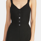 Rachel Roy Women's Cotton Cropped Tie-Back Jumpsuit Black Size 12