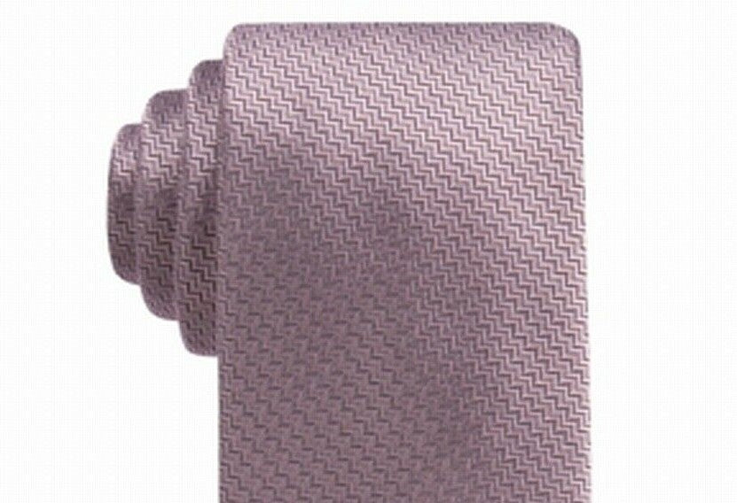 Ryan Seacrest Distinction Men's Kent Unsolid Solid Slim Silk Tie Pink Size Regular