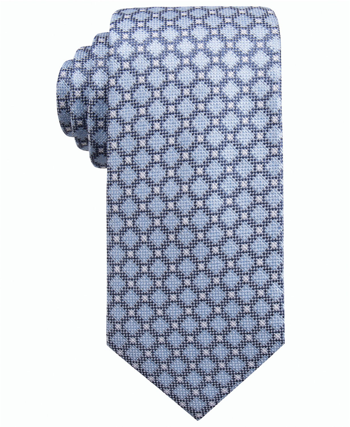 Ryan Seacrest Distinction Men's Bona Neat Slim Tie Blue Size Regular