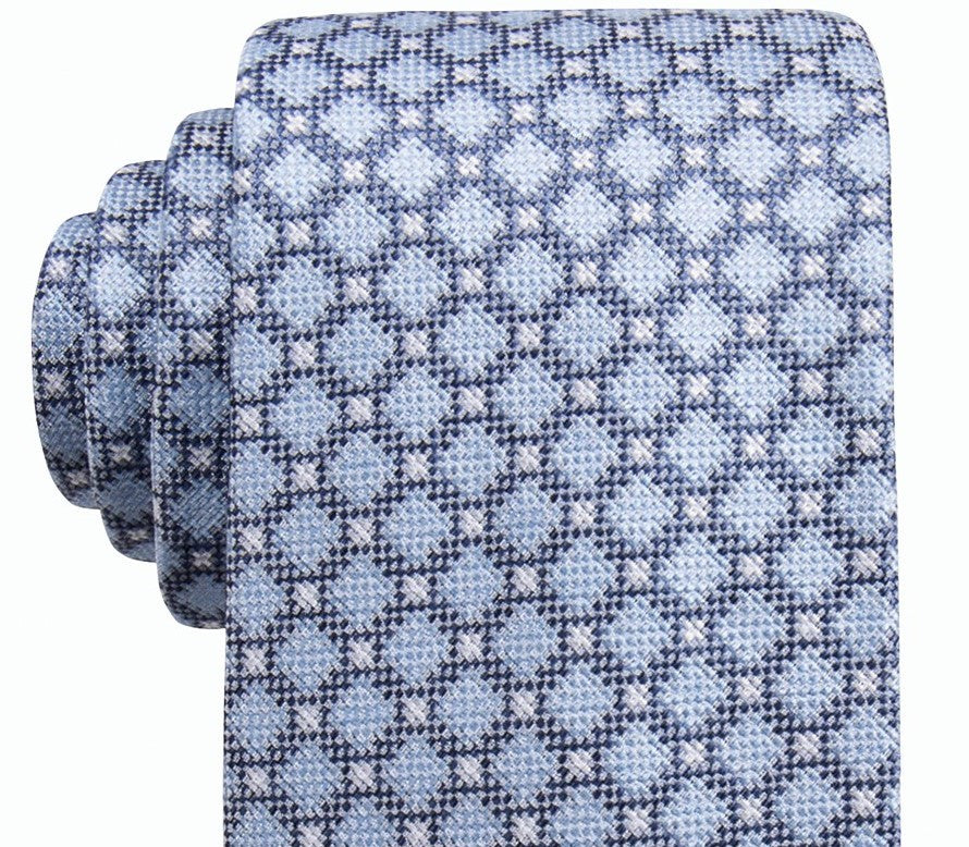 Ryan Seacrest Distinction Men's Bona Neat Slim Tie Blue Size Regular