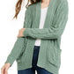Ultra Flirt Juniors' Mixed-Knit Chenille Cardigan Green Size X-Large