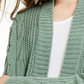 Ultra Flirt Juniors' Mixed-Knit Chenille Cardigan Green Size X-Large
