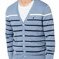 Nautica Men's Striped V-Neck Button Cardigan Turq Size XX-Large
