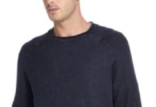 Weatherproof Vintage Men's Stonewashed Raglan Sleeve Honeycomb Sweater Blue Size Small
