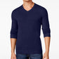 Alfani Men's V-Neck Heathered Long-Sleeve Sweater Navy Size Small