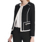 Calvin Klein Women's Piped-Trim Jacket Black Size 8