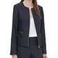 Calvin Klein Women's Twill Zipper-Front Jacket Navy Size 10