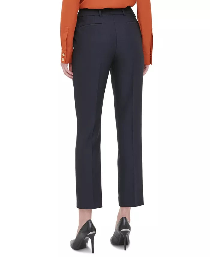 Calvin Klein Women's Twill Slim-Leg Pants Navy Size 4