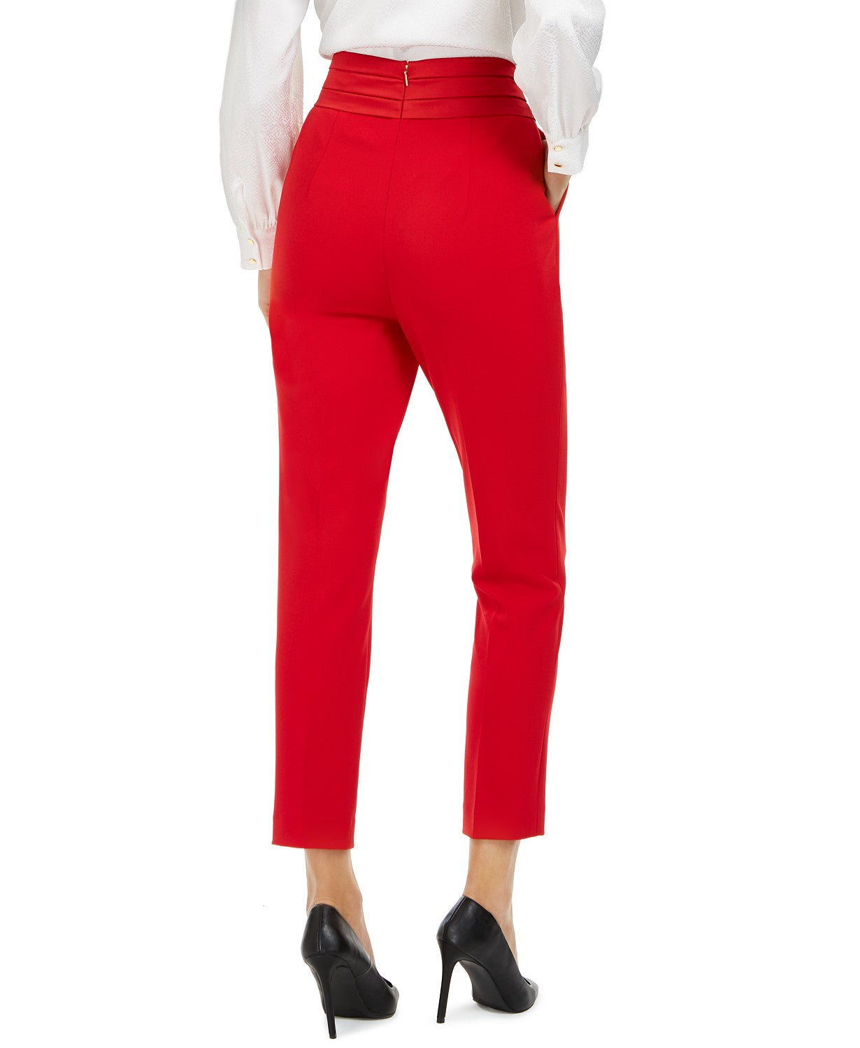 Calvin Klein Women's tretch Slim-Fit Pants Red Size 10