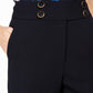 Calvin Klein Women's High-Rise Buttoned-Waist Dress Pants Navy Size 6