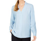 Calvin Klein Women's V-Neck Top Pasblue Size XL