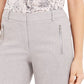 Calvin Klein Women's Zipper-Pocket Cropped Twill Pants Gray Size 12