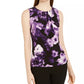 Calvin Klein Women's Floral Print Sleeveless Top Black Size X-Large