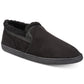 Gold Toe Men's Twin Gore Faux-Suede Slippers Black Size 9