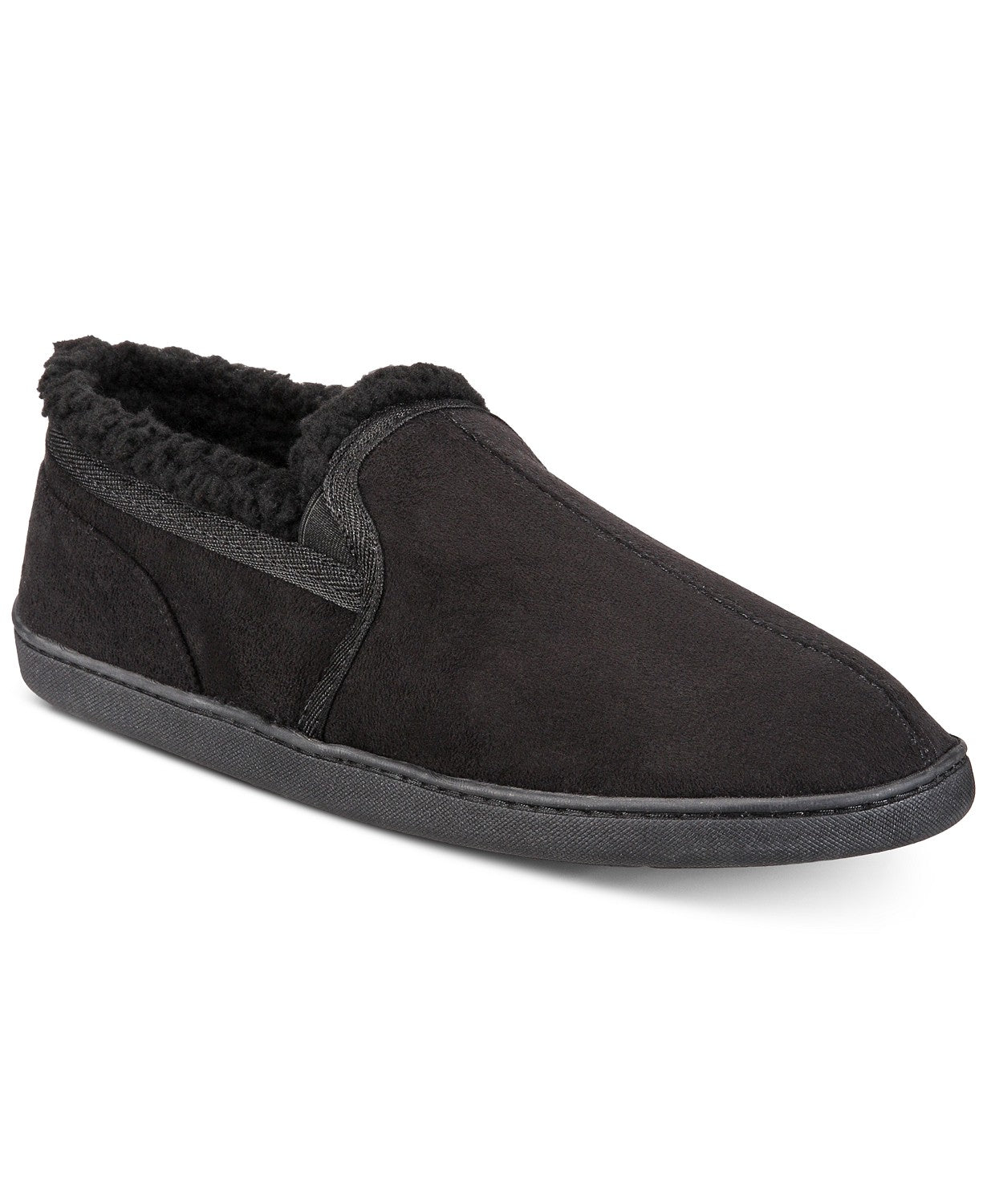 Gold Toe Men's Twin Gore Faux-Suede Slippers Black Size M(7-8)