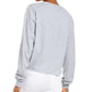 Hybrid Apparel Women's Graphic Long Sleeve Crew Neck Gray Size Small