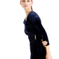 Connected Women's Velvet Rhinestone-Brooch Dress Navy Size 8