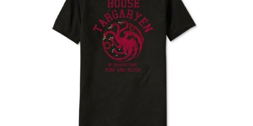 Ripple Junction Men's Game Of Thrones House Targaryen Graphic T-Shirt Black Size Medium