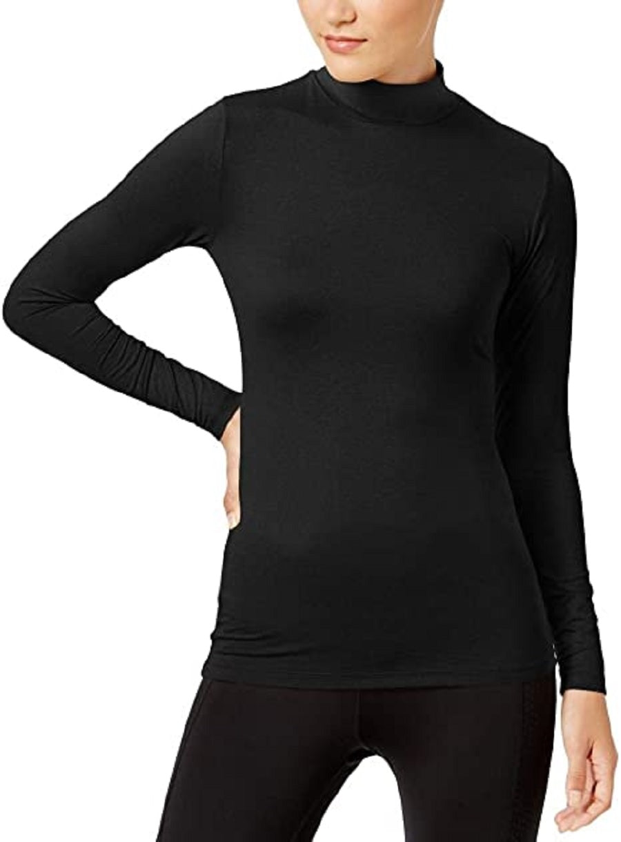 32 Degrees Women's Cozy Heat Mock-Neck Top Black Size Extra Small